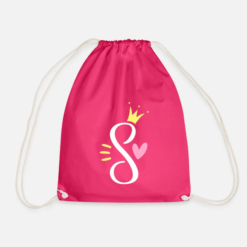 Buchstabe S Anfangsbuchstabe Krone - Turnbeutel - Fuchsia