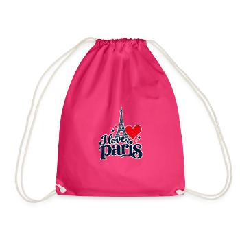 Ich liebe Paris - Turnbeutel - Fuchsia - Vorne