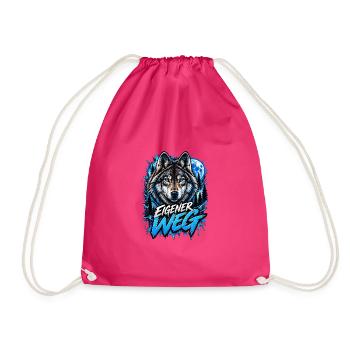 Neon-Wolf Mondnachtwald - Turnbeutel - Fuchsia - Vorne