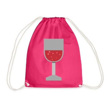 Weinglas - Turnbeutel - Fuchsia - Vorne