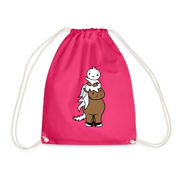 Canard Promenades Head Sitting Horse Cavalier 2 Amis - Sac de sport léger - fuchsia - Devant