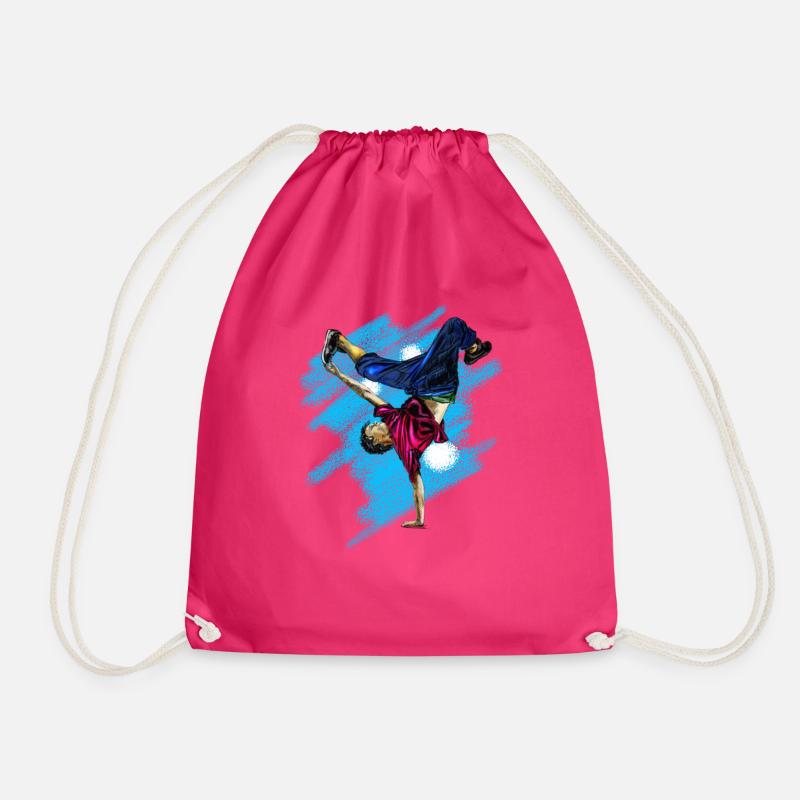 Dynamischer Streetdance Akrobatik-Design - Turnbeutel - Fuchsia