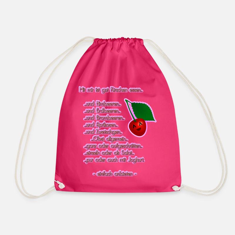 Gut Kirschen Essen - Obstsalat - DIGITAL - Turnbeutel - Fuchsia