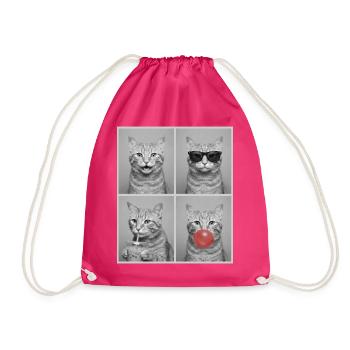 Katzen orange Tabby Katze - Turnbeutel - Fuchsia - Vorne