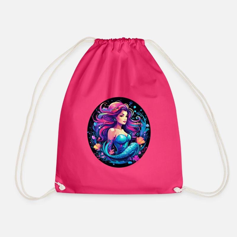 The Mermaid - Drawstring Bag - fuchsia