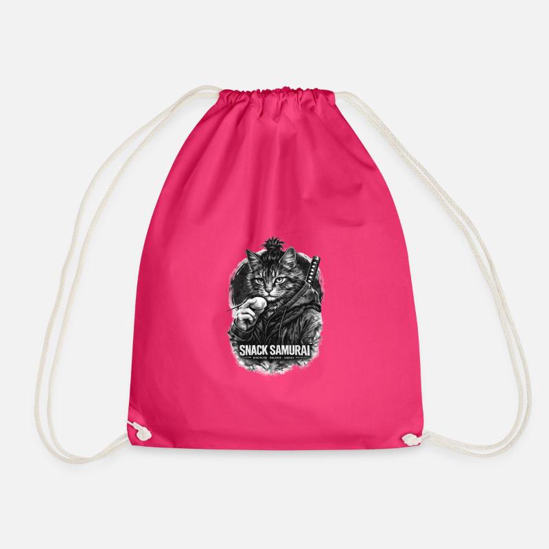 Snack Samurai Katze II - Turnbeutel - Fuchsia