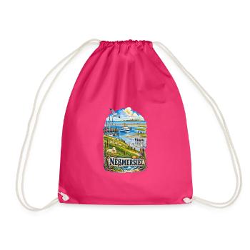 Nesmersiel Küstenidylle: Hafen & Dünen - Turnbeutel - Fuchsia - Vorne
