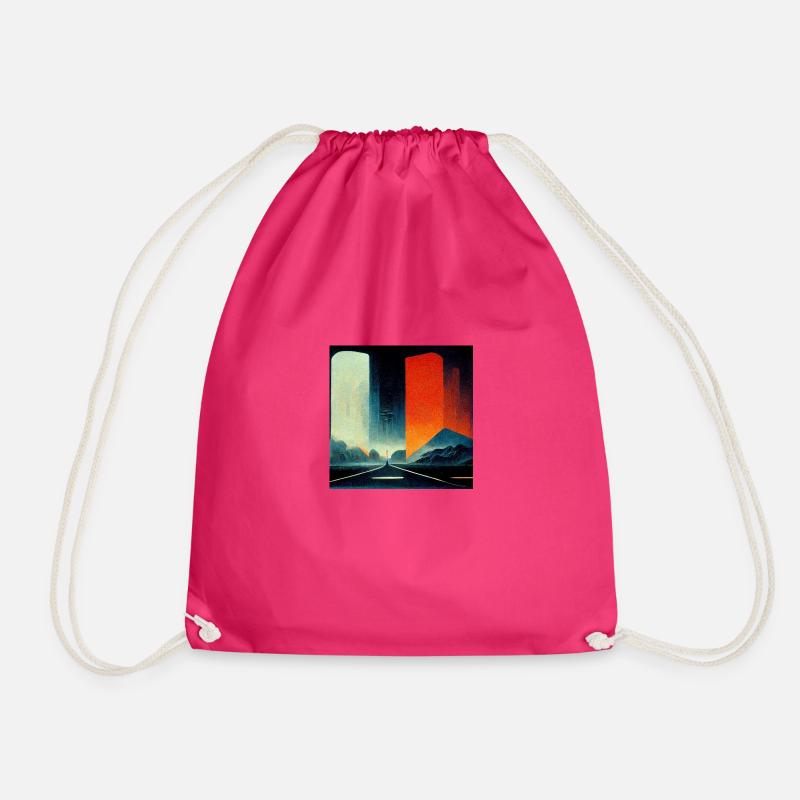 Dystopische Landschaft - Turnbeutel - Fuchsia