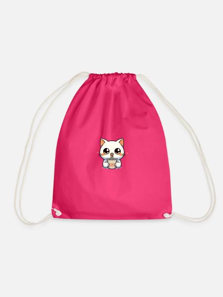 Instant Noodles Katze: Anime Minimalismus - Turnbeutel - Fuchsia