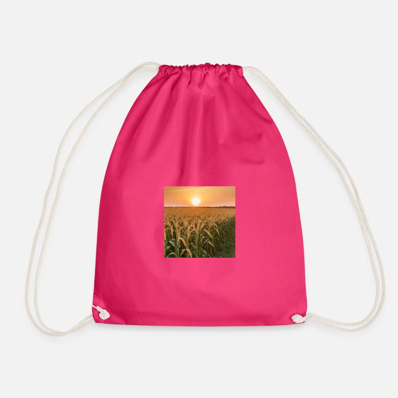 Sonnenverwöhntes Maisfeld. Idyllisch und auffällig. - Turnbeutel - Fuchsia