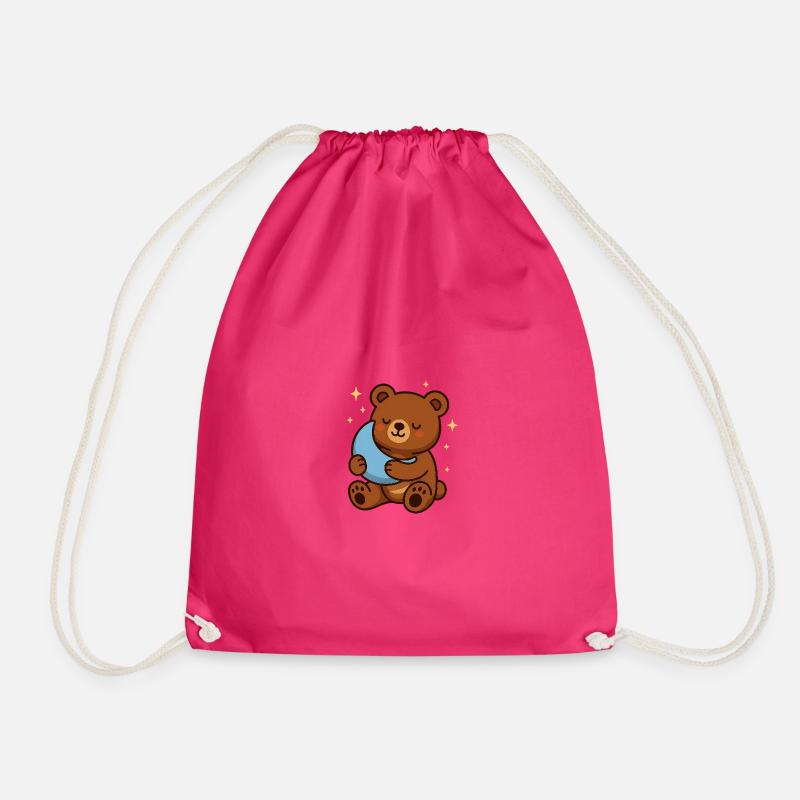Cuddly Bear Moondream - Drawstring Bag - fuchsia