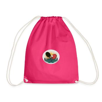 Raquette de ping-pong avec filet au lever du soleil - Sac de sport léger - fuchsia - Devant