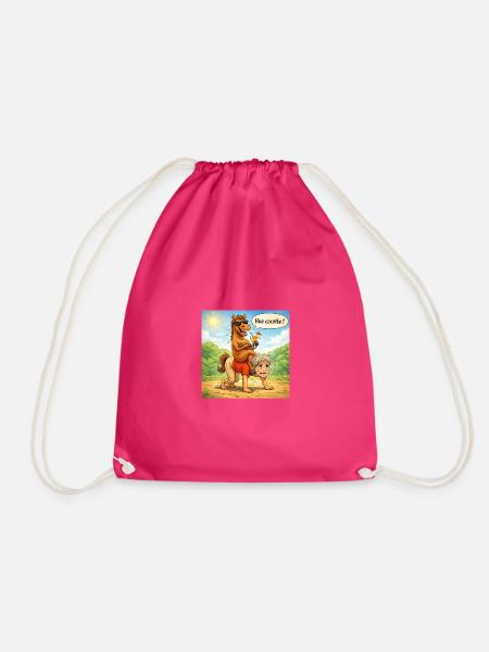 Umkehr der Pferde- und Männerrollen - Turnbeutel - Fuchsia
