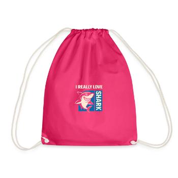 I Really Love Shark - Turnbeutel - Fuchsia - Vorne