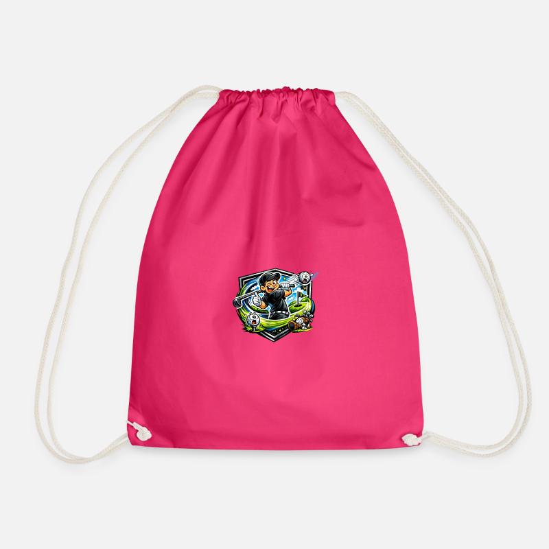 Golfer mit Happy Swing - Turnbeutel - Fuchsia