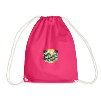 Salty Soul Beach Shirt - Drawstring Bag - fuchsia - Front
