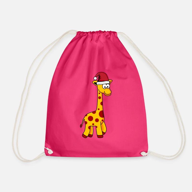 Giraffe Weihnachten Comic - Turnbeutel - Fuchsia