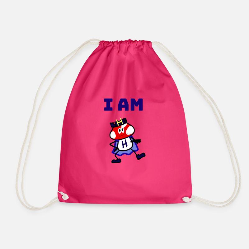 I AM H - Drawstring Bag - fuchsia