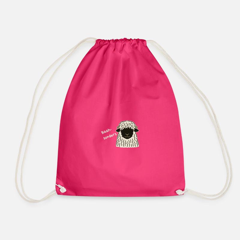 Bäähsonders - the Valais black-nosed sheep - Drawstring Bag - fuchsia