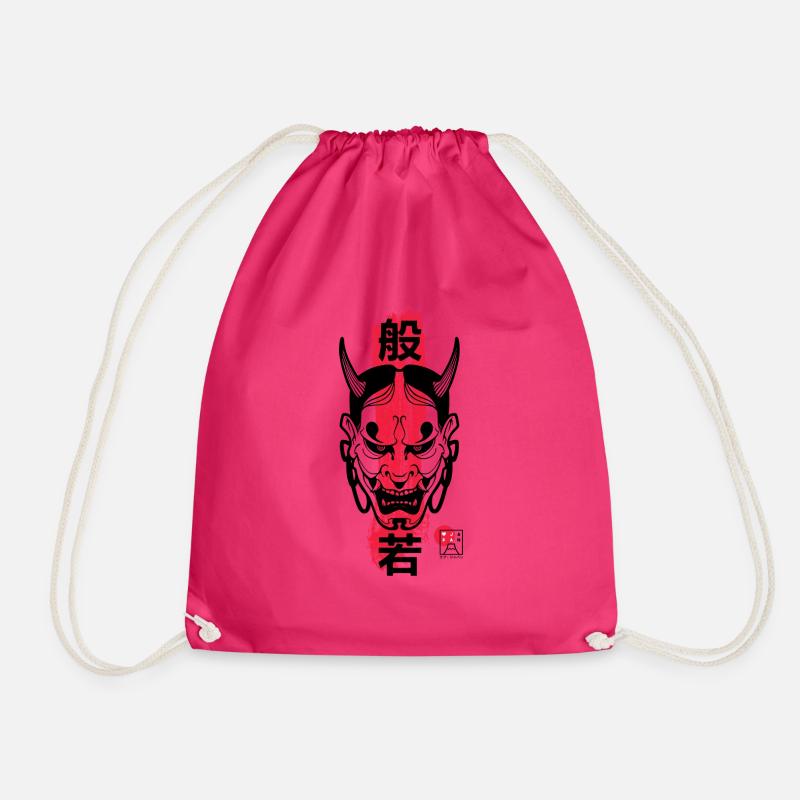 Hannya Mask - Drawstring Bag - fuchsia
