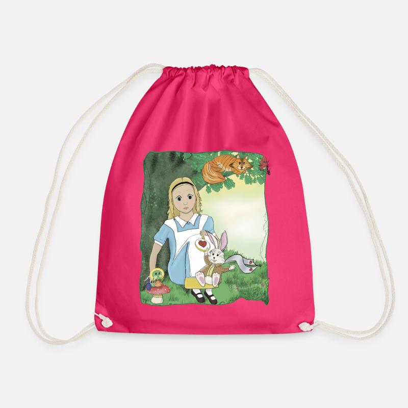 Alice in Wonderland - Drawstring Bag - fuchsia