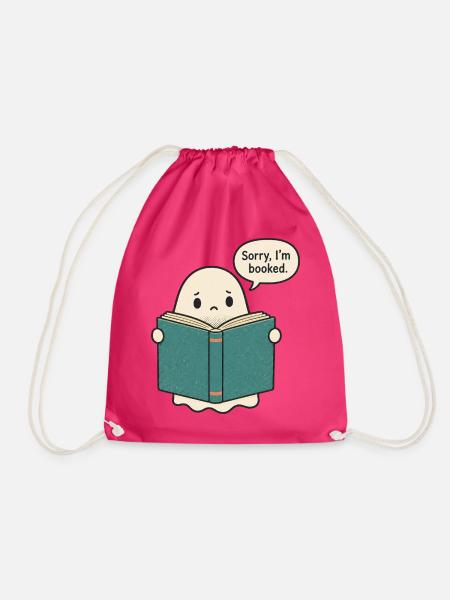 Gebuchte Geisterlesung: Ruhige Bibliotheksstimmung - Turnbeutel - Fuchsia