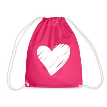 Cœur Blanc - Sac de sport léger - fuchsia - Devant
