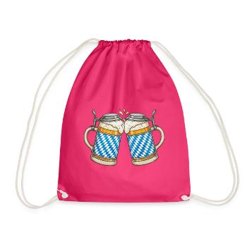 Prost Bayerische Bierkrüge - Turnbeutel - Fuchsia - Vorne