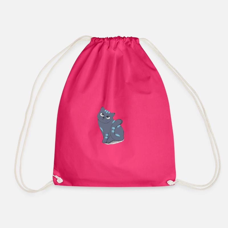 Katze in vertikaler Pose - Turnbeutel - Fuchsia