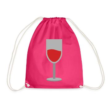 Weinglas - Turnbeutel - Fuchsia - Vorne