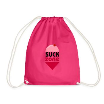 SUCK ZONE - Drawstring Bag - fuchsia - Front