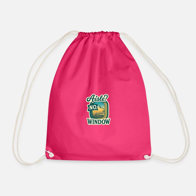 aisle-window - Drawstring Bag - fuchsia
