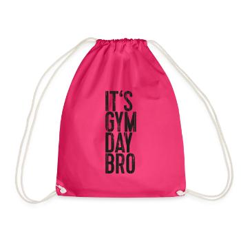 It's Gym Day Bro - Turnbeutel - Fuchsia - Vorne