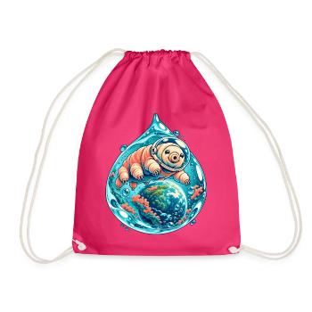 Kleine Tardigrade Kosmische Reise - Turnbeutel - Fuchsia - Vorne