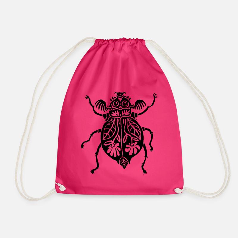 Flower beetles - Drawstring Bag - fuchsia