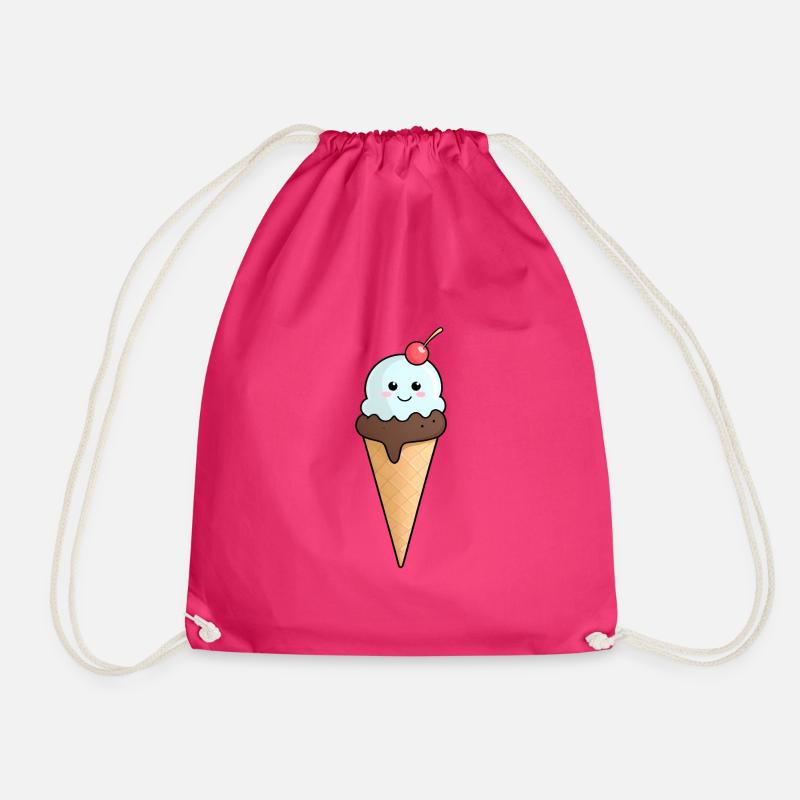 Kuscheliges Eis mit Kirsche - Drawstring Bag - fuchsia