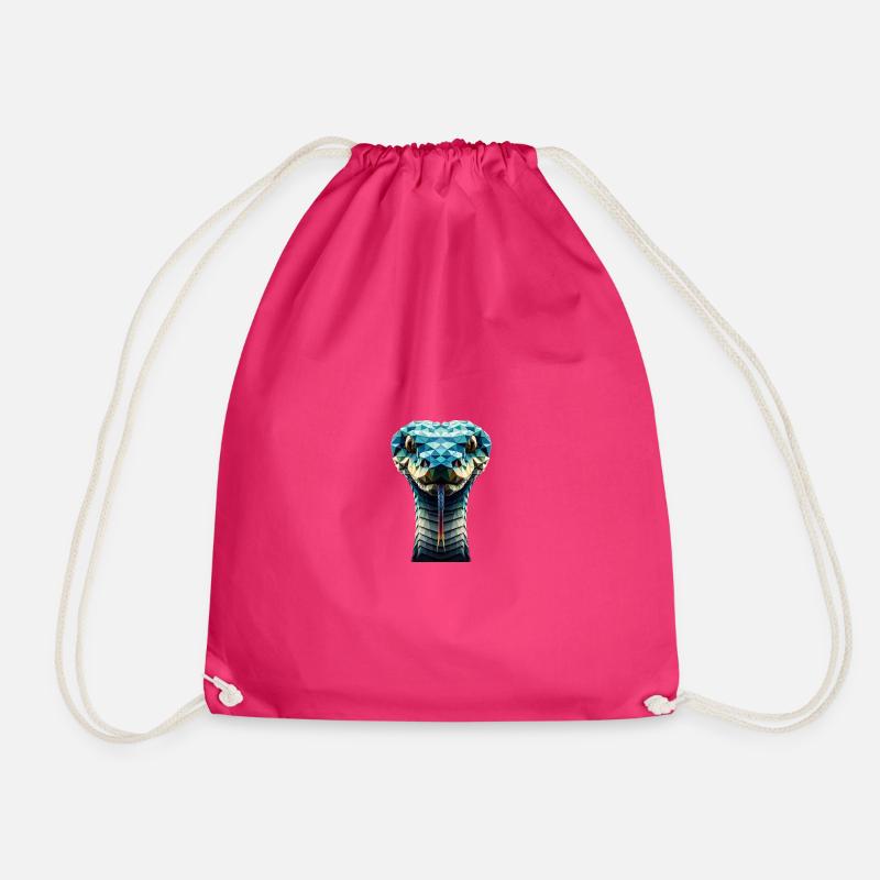 Schlange im Polygon-Stil - Turnbeutel - Fuchsia