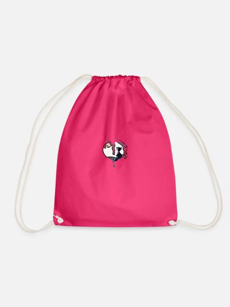 Cat Ball - Drawstring Bag - fuchsia