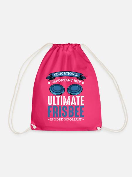 Ultimate Frisbee Ist Wichtiger Als Bildung - Turnbeutel - Fuchsia