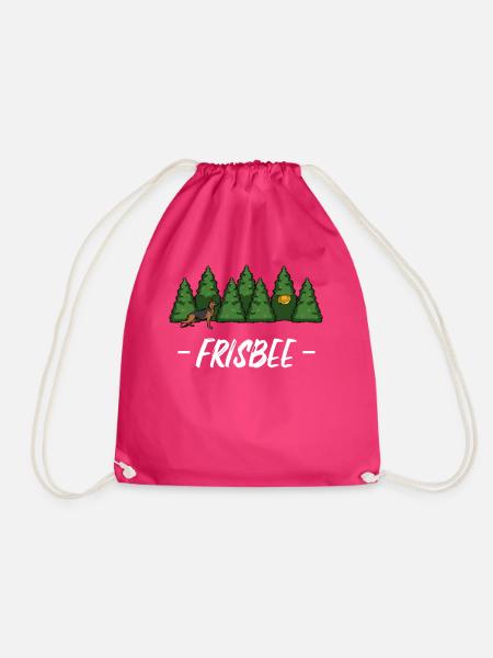 Waldhund Frisbee im Grün - Turnbeutel - Fuchsia