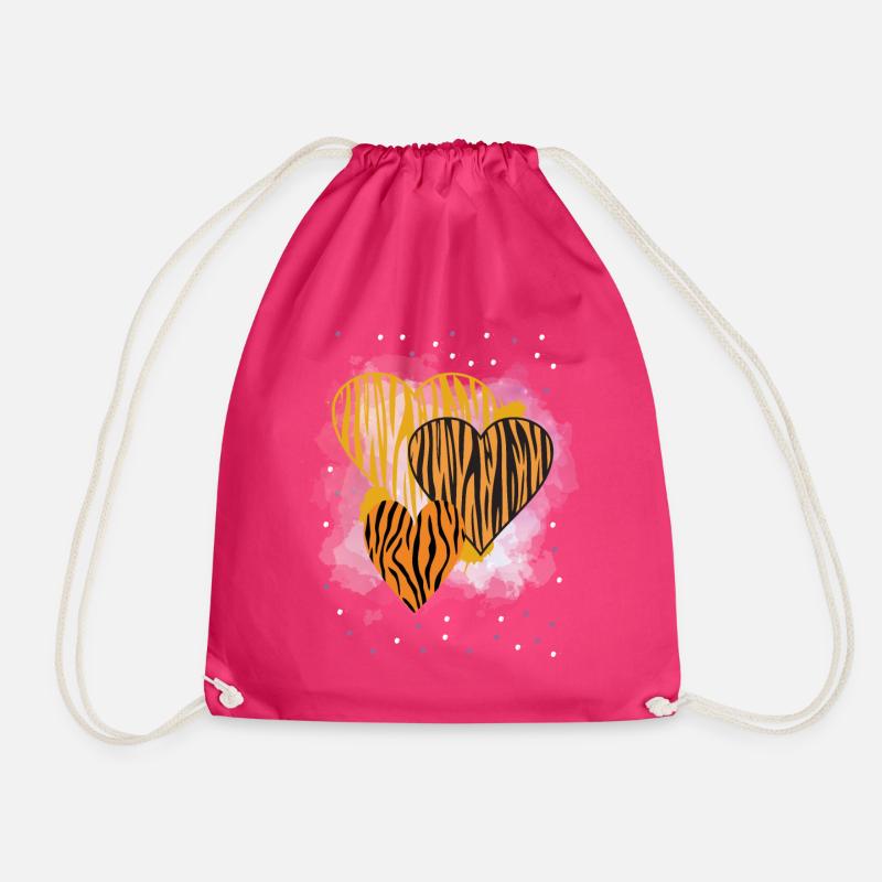 Wildcat Heart Design - Drawstring Bag - fuchsia