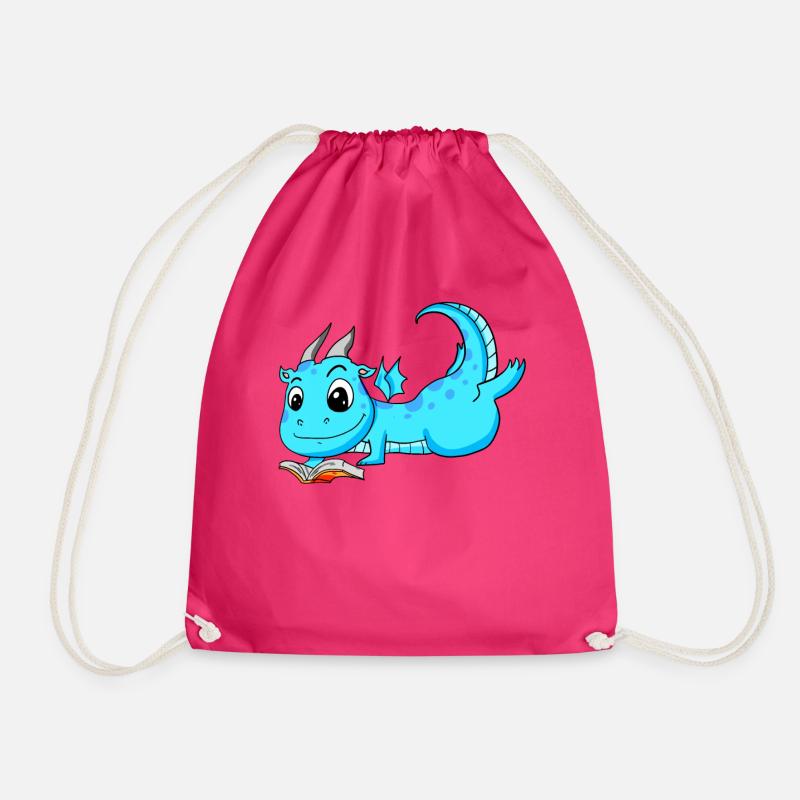 Bücher Drache Drachen - Turnbeutel - Fuchsia