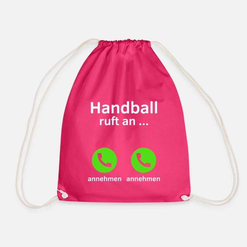 Handball ruft an - annehmen oder annehmen? - Turnbeutel - Fuchsia