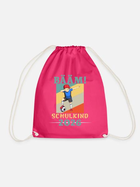 BÄÄM Schulkind 2026 Einschulung Fußball - Turnbeutel - Fuchsia