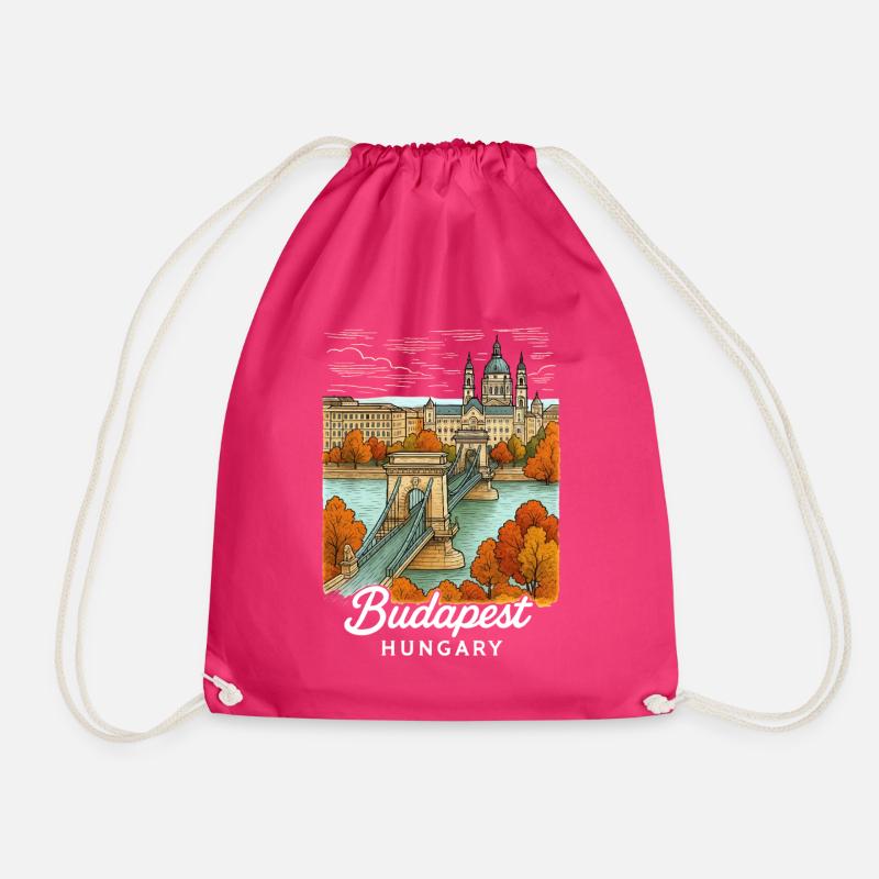 Budapest Ungarn - Turnbeutel - Fuchsia