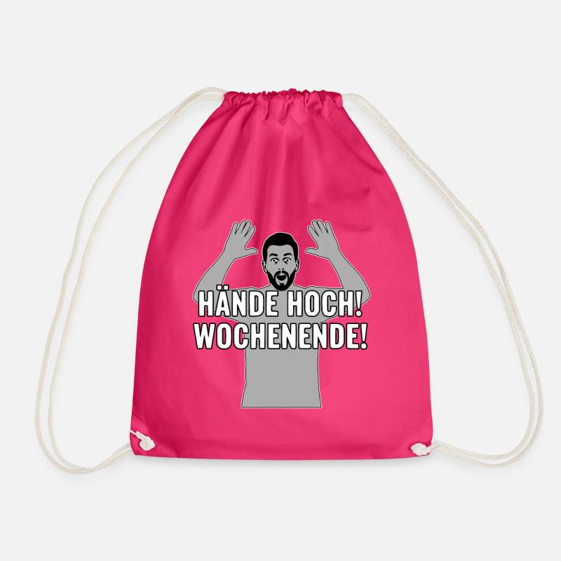 Hands up, weekend - Drawstring Bag - fuchsia