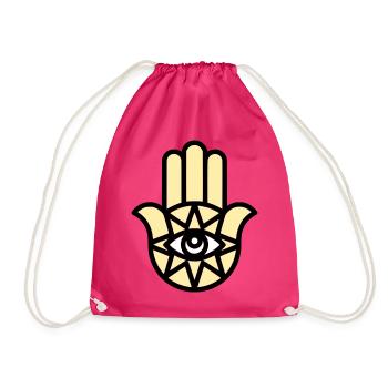 Hamsa Hand der Fatima - Turnbeutel - Fuchsia - Vorne