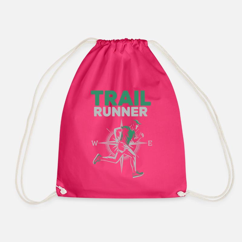 Trailrunning – ein Läufer in der Natur - Turnbeutel - Fuchsia