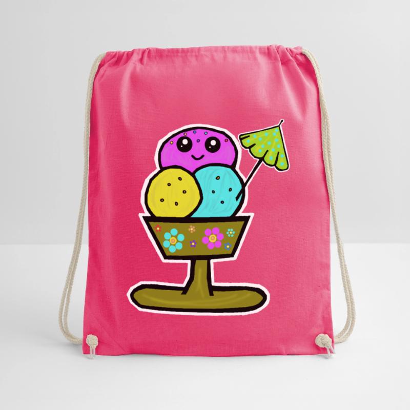 Bunter Eisbecher Eiscreme Eiskreme Eis Turnbeutel