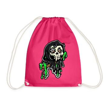 Sensenmann mit Neon-Schleim - Turnbeutel - Fuchsia - Vorne